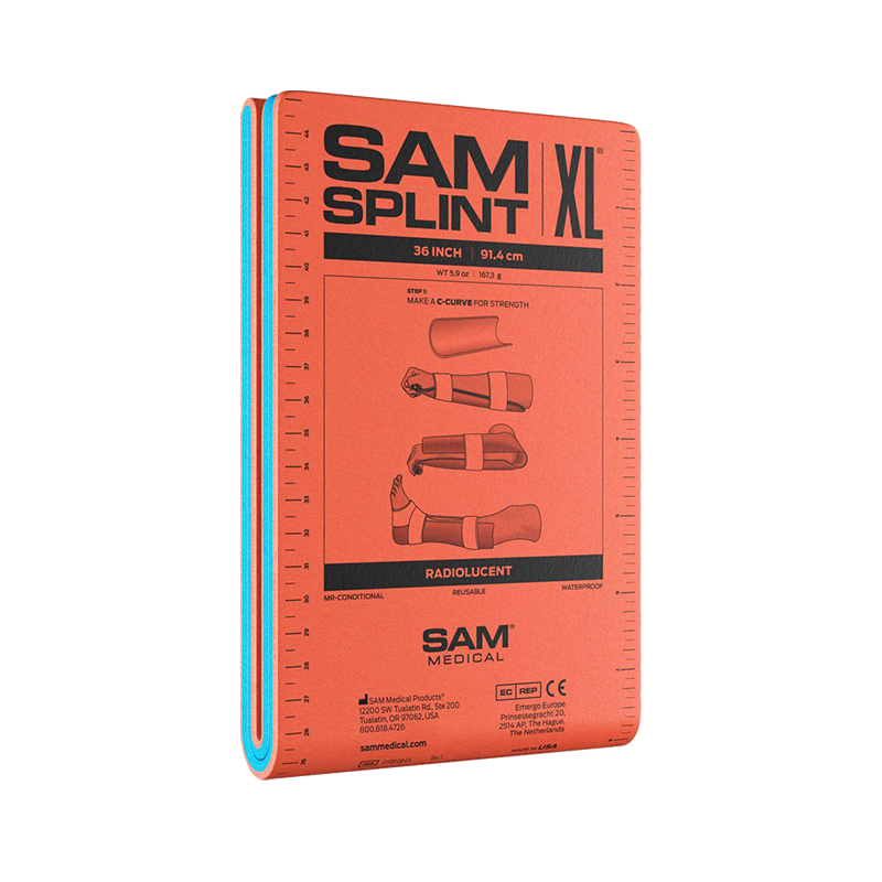 SAM Splint XL 36", Extra Wide, Orange/Blue