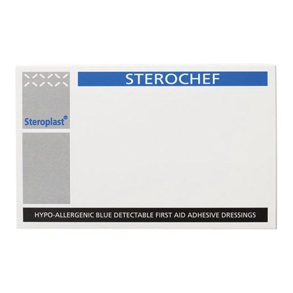 Steroplast Sterochef Standard 7.5x2.5 cm Blue Food Plasters, 100 pcs