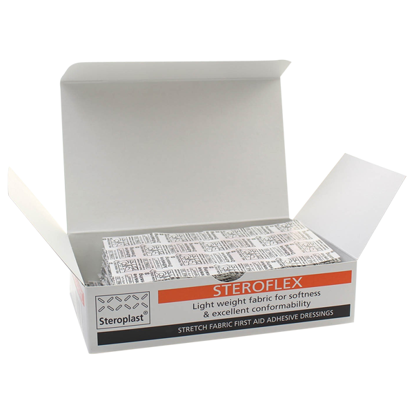 Steroplast Steroflex Flexible Standard Textile Plasters 7.5x2.5 cm, 100 pcs