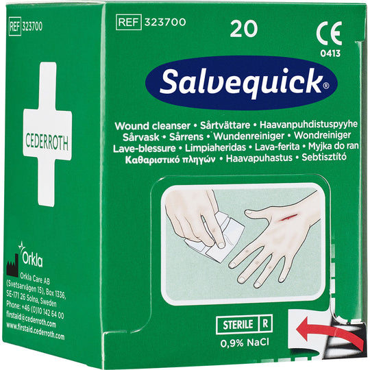 Salvequick Wound Cleansers, 20-pack