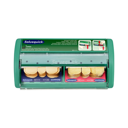 Salvequick Plaster Dispenser with Fabric and Plastic Plasters