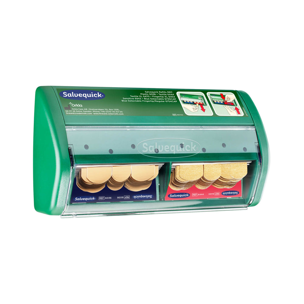 Salvequick Plaster Dispenser with Fabric and Plastic Plasters