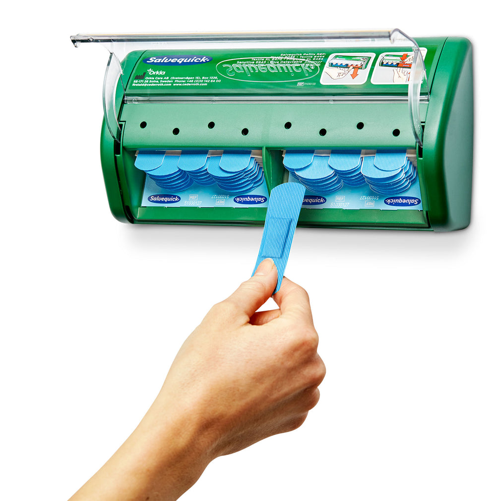 Salvequick Plaster Dispenser with Blue Detectable Plasters (BLÅ)