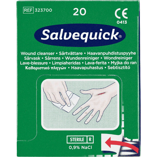 Salvequick Wound Cleansers, 20-pack