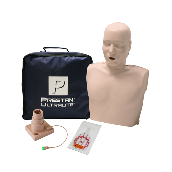 Prestan Ultralite with feedback (audio/light), light skin tone, 1-pack, including 10 lungs and carry case